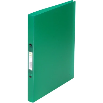 Afbeelding van Q CONNECT ringmap, PP, 2 ringen, 16 mm, transparant groen ringmap