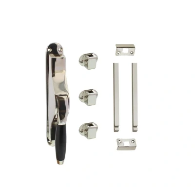 Afbeelding van Intersteel Pomp espagnolet Ton Basic met stangen set 2x 1250 mm Nikkel/Ebbenhout