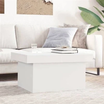 Afbeelding van Salontafel 80x55x40 cm bewerkt hout wit