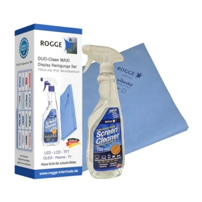 Afbeelding van ROGGE Duo Clean Maxi schermreiniger 750 ml + 1 microvezeldoek 38 x 40 cm