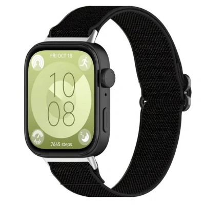 Afbeelding van Elastische Nylon band Zwart Huawei Fit 3