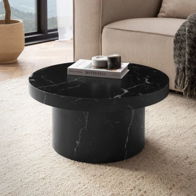 Afbeelding van Sky Style Avento Marmer Zwart Salontafel Rond