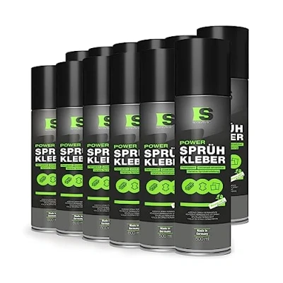 Afbeelding van Spraytive Power 12 x 500 ml spuitlijm voor textiel, vlies, schuim, leer, dakhemel, tapijt, papier en meer Permanente hechting met sproeiinstelling