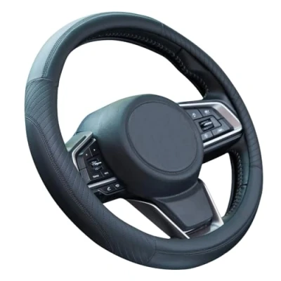Afbeelding van stuurhoes auto, leeg, 37 38cm, antislip, universeel, zwart