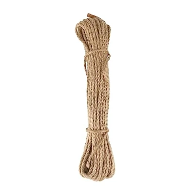 Afbeelding van D.RECT jute touw 4 mm 10 m Henneptouw van natuurlijke vezels Gedraaid Gevlochten