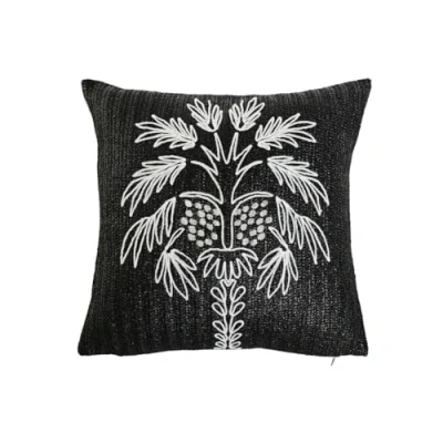 Afbeelding van Kussen Home ESPRIT Wit Zwart Palmboom 42 x 15 cm