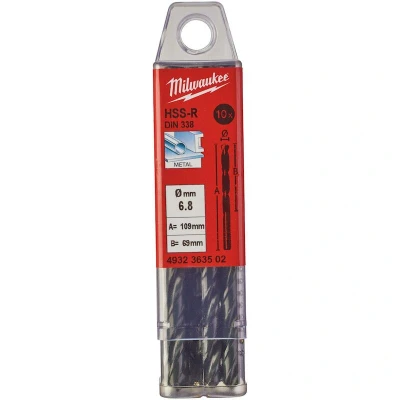 Image de MILWAUKEE 4932363502 Mèche métallique HSS R DIN 338 6,8x109mm (10 pcs)