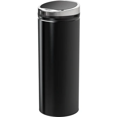 Afbeelding van HOMCOM Sensor Mülleimer Stahl, Kunststoff 30,5L x 30,5B 81,5Hcm Schwarz