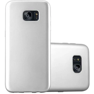 Afbeelding van Cadorabo Hoesje geschikt voor Samsung Galaxy S7 EDGE in METALLIC ZILVER Beschermhoes gemaakt van flexibel TPU silicone Case Cover