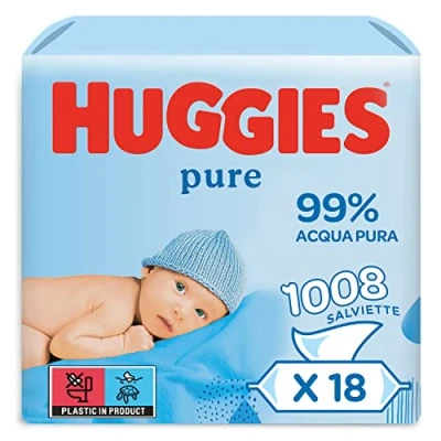 Image de Huggies Pure 18 Packs de 56 lingettes (soit 1008 Lingettes)