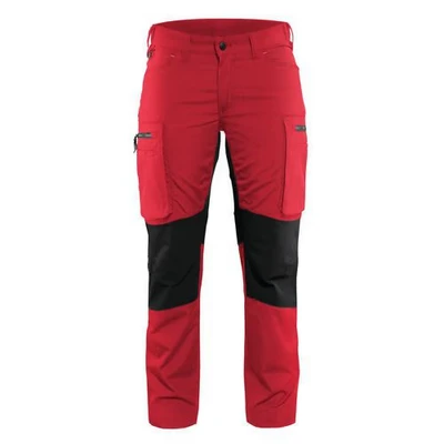 Image de Pantalon services stretch femme rouge/noir