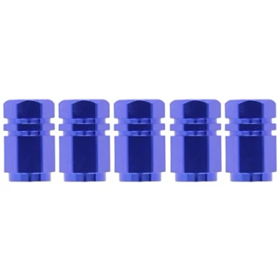 Afbeelding van Race Sport Ventieldoppen Hexagon Av Aluminium Blauw 5 Stuks