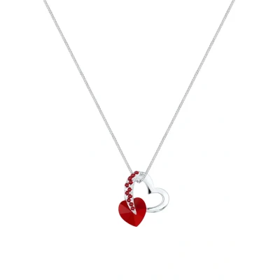 Afbeelding van Elli Classic Heart Ketting, Dames, Maat: 45, Dark red