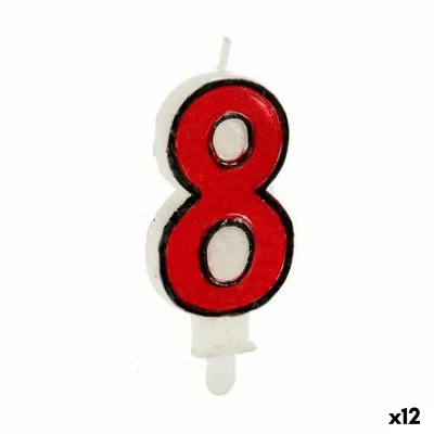 Afbeelding van Kaars Verjaardag Cijfer 8 (12 Stuks)