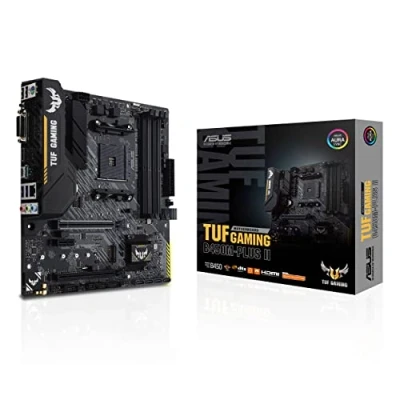 Image de Asus TUF GAMING B450M PLUS II carte mère Socket (PC) AMD AM4 Facteur de forme (détails) Micro ATX Chipset la AMD® B450