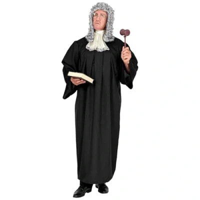 Afbeelding van Widmann Politie &amp; Detective Kostuum Rechtvaardige Volgens Het Boekje Rechter Man Zwart Medium / Large Halloween Verkleedkleding