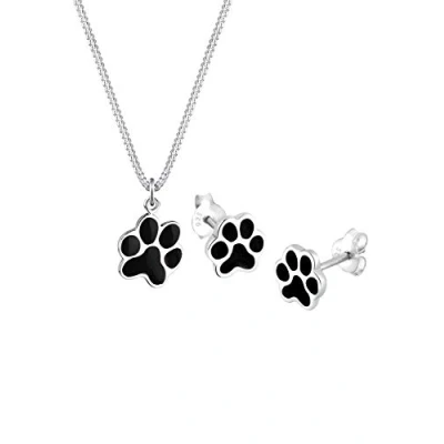 Afbeelding van Elli Jewelry SET PAW Oorbellen, Dames, Maat: 45, Schwarz