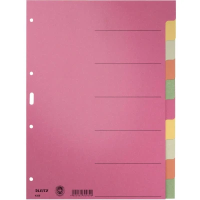 Afbeelding van Leitz 43580000 Register DIN A4 blanco Karton Meerdere kleuren 6 tabbladen