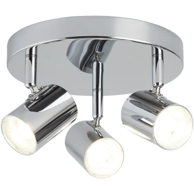 Afbeelding van LED plafondlamp Rollo, 3 lamps, chroom