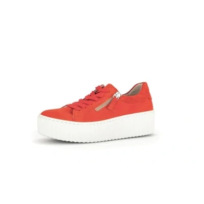 Afbeelding van Gabor Sneakers laag, Dames, Maat: 38, Pumpkincreme Veloursleer