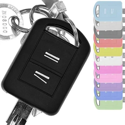 Afbeelding van Zachte siliconen autosleutel beschermhoes zwart compatibel met Opel Combo C Corsa Meriva A Tigra TwinTop