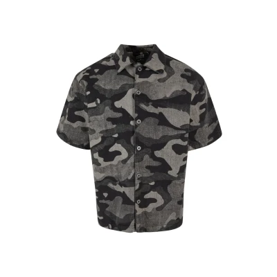 Afbeelding van Urban Classics Laser BOXY Overhemd, Heren, Maat: 3XL, Blacklasercamo