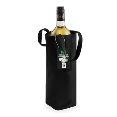 Afbeelding van Westford Mill Fairtrade Cotton Bottle Bag WM620 Black