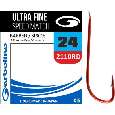 Afbeelding van Garbolino Ultra Fine Speed Match Red Barbed Spade (15 pcs) Maat : 20