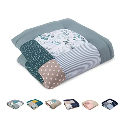 Afbeelding van ULLENBOOM kruipdeken voor baby&#039;s, 80 x cm, 100% Oeko Tex, gemaakt in de EU, dik gevoerd, EUCALYPTUS, ideaal als babyspeelmat, motorische mat en vloermat kinderen