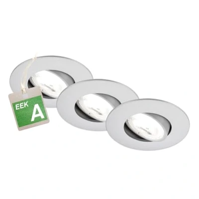 Afbeelding van Briloner Kulana A Set van 3 LED inbouwspots 7989034 EEK 50.000h licht Zwenkbaar Plat 9 x 2,4 cm Mat verchroomd