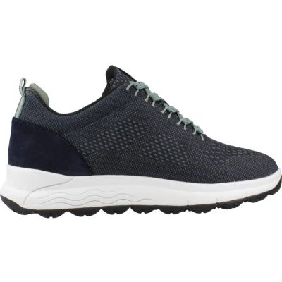 Afbeelding van Geox Sneakers laag, Dames, Maat: 37, Dark blue Leer en textiel