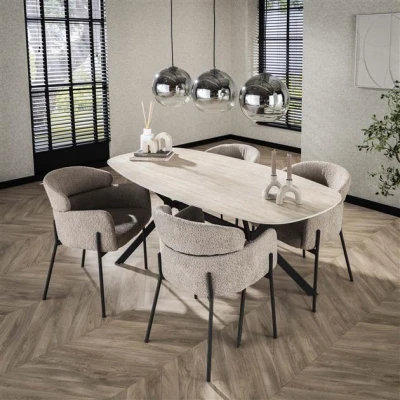 Afbeelding van Hoyz Collection Eetkamertafel 180 Ceramic Travertine