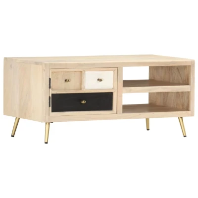 Afbeelding van Salontafel 90x45x40 cm massief mangohout
