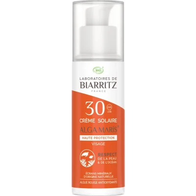 Afbeelding van Laboratoires De Biarritz Alga Maris Zonnebrand Pompfles Gezicht Spf30
