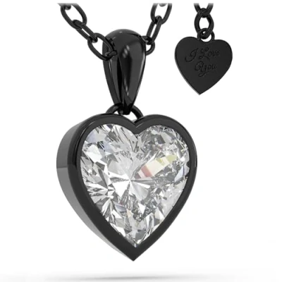Afbeelding van SERASAR Ketting van Sterling Zilver [Love] Zwart 925 Sieraden