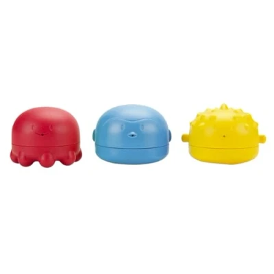 Afbeelding van Ubbi Set van 3 siliconen badspeelgoed om in te knijpen en spuiten, badaccessoires voor peuters baby&#039;s, gemakkelijk schoon maken