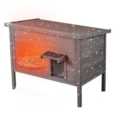 Image de VEVOR Maison Cabane pour Chat d&#039;Extérieur en Bois Abri avec Toit Porte PVC