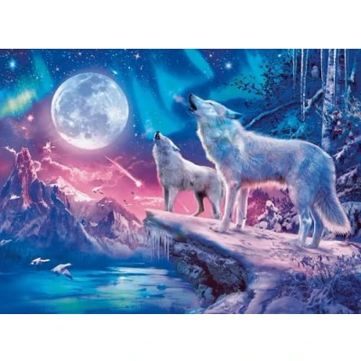 Afbeelding van Ravensburger puzzel 12000476 Wolf in Noordlicht 500 stukjes voor volwassenen en kinderen vanaf 10 jaar