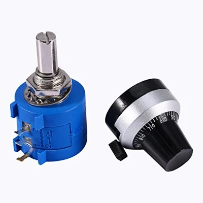Afbeelding van 10K ohm roterende precisie potentiometer, 10 K, spoel met knop 3590S 2 103L