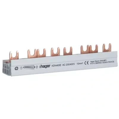 Afbeelding van Hager aansluitrail vork 3 poligN 10 mm 8 modulen