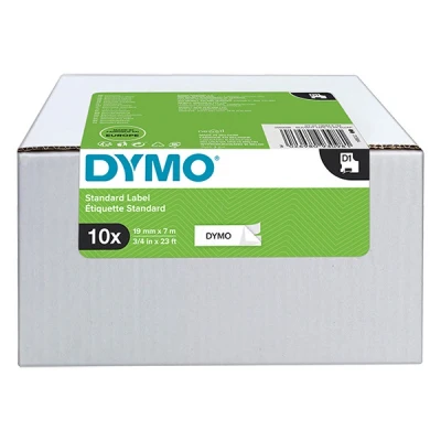 Image de DYMO LabelManager Pack de 10 cassettes ruban D1, haute résistance, Noir/Blanc, 19mm x 7m