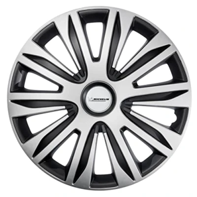 Afbeelding van MICHELIN MX ABS Universele wieldoppen van kunststof, 40,6 cm, zwart/zilver, 4 stuks