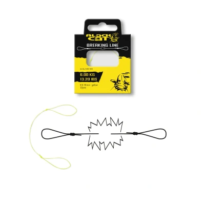 Afbeelding van Black Cat Breaking Line Yellow 0,30mm (10 stuks) Meerval onderlijnen