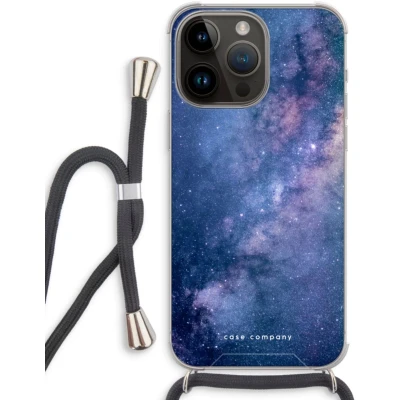 Afbeelding van Case Company® hoesje met Koord geschikt voor iPhone 14 Pro Max Nebula Telefoonhoesje Zwart Extra Bescherming aan alle Kanten en Over de Schermrand