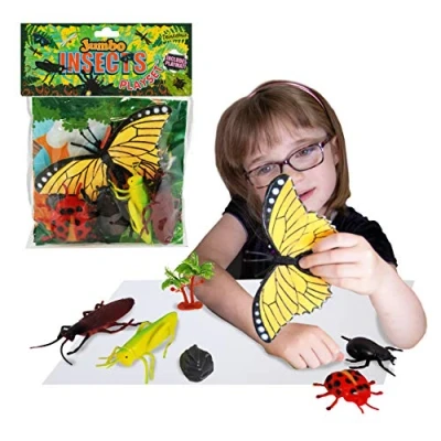 Afbeelding van Jumbo Playset insecten Deluxebase Speelset Met dierenfiguren Insectenzak en groot speelgoed vlinders Insectenset voor kinderen
