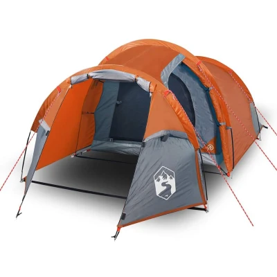 Afbeelding van Tent 3 persoons 370x185x116 cm 185T taft grijs en oranje