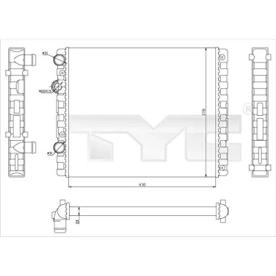 Afbeelding van Buitenspiegel Tyc 309 0044 Links Zwart Bol vormig, Te verwarmen, voor elek. spiegelverstelling FIAT: Panda II Hatchback