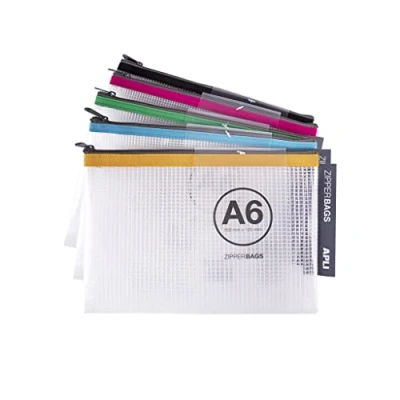 Image de APLI Sac accessoires A6 EVA moussé noir, bleu, jaune, rouge, vert, transparent (pack de 20)