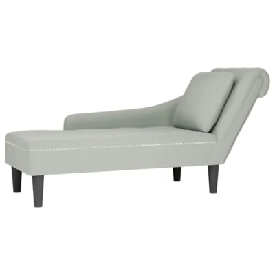 Afbeelding van vidaXL Chaise longue met kussen &amp; rechterarmleuning fluweel lichtgrijs