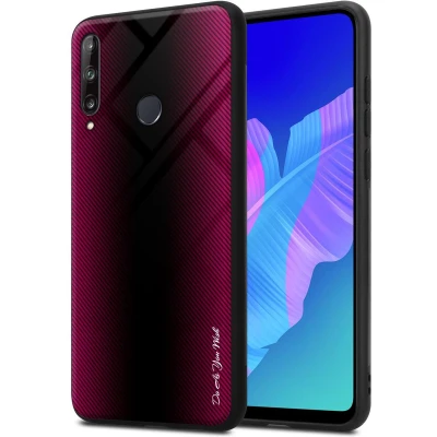 Afbeelding van Cadorabo Hoesje geschikt voor Huawei P40 LITE E in PAARS ROZE Beschermhoes gemaakt van TPU silicone Case Cover en achterkant gehard glas